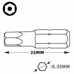Бита шестигранная HEX 2,0TR х25мм Standard (с отверстием) Wiha 7013ZTR 25560