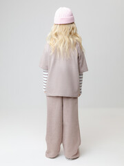 брюки  для девочки  КР 400842/кофейный меланж к575