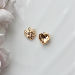 Подвеска с Сердце фактурное, 13*12 мм, позолота, П105