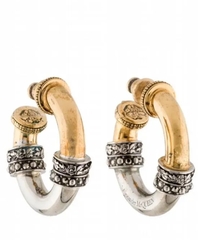 55153- Стильные серьги конго Alex McQueen из двухцветного металла