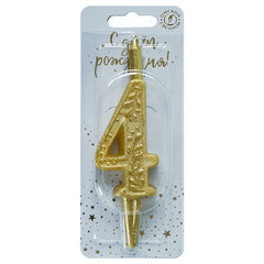 Свеча-цифра тортовая Золотой узор 