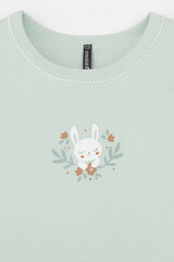 пижама  для девочки  К 1610/25/дымчатый нефрит,конфетти из сердечек