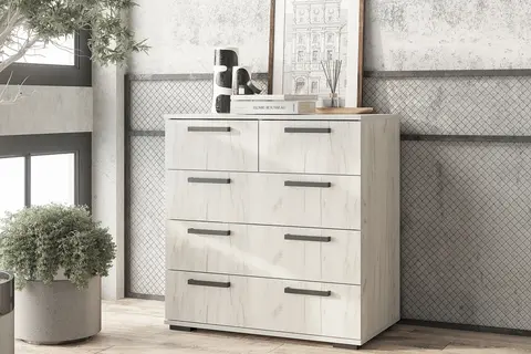 Комод Стандарт-5 NEW дуб крафт белый