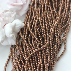 Гематин гематит, круглые бусины, 3 мм, шоколад, 1 нить, ГМ003