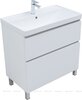 Aquanet 345377 Тумба с раковиной Вега 80 (Ирис) напольная 2 ящ. цв. белый глянец (345377)