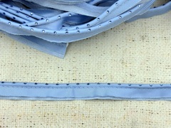 Кант сатиновый со стразами, ш. 1,5 см/кант 5 мм, голубой