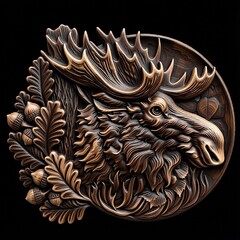 Силиконовый молд Лось (медальон) № 0473