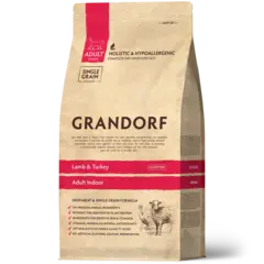 Сухой низкозерновой корм GRANDORF CAT Lamb&Turkey INDOOR корм для взрослых кошек, ягненок и индейка 2кг
