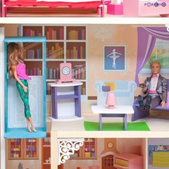 Кукольный домик для Барби "Грация" (16 предметов мебели, лестница, лифт, качели)