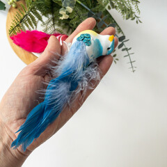 Птичка цветная с пайетками на зажиме, 15 см, цвет микс, набор 3 шт.