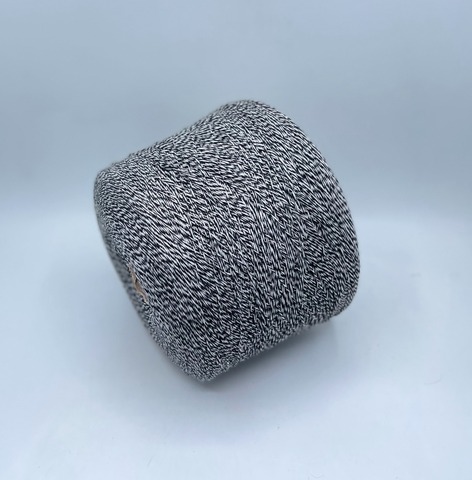 Бобинная пряжа (пр.Италия),2/15 750м/100гр, 100% Шерсть, цвет-Черно-белое мулине. арт-34457