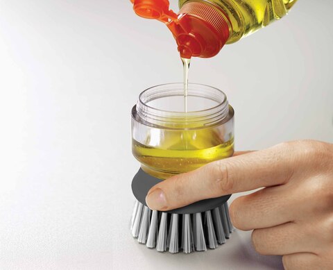 Щетка с дозатором моющего средства Joseph Joseph Palm Scrub графит