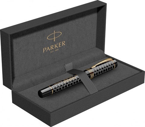 Ручка перьевая Parker Duofold 100th Anniversary LE, Black GT, F (2123547)