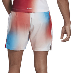 Шорты теннисные Adidas Melbourne Print Shorts M - white/vivid red/sky rush