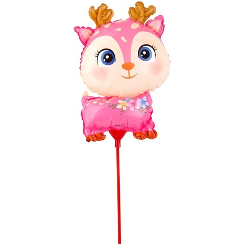 К Мини-фигура на палочке, Олень розовый, 13