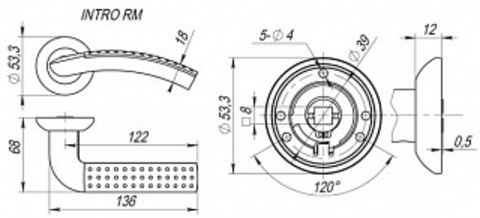 Ручка раздельная JAZZ KM SN/CP-3