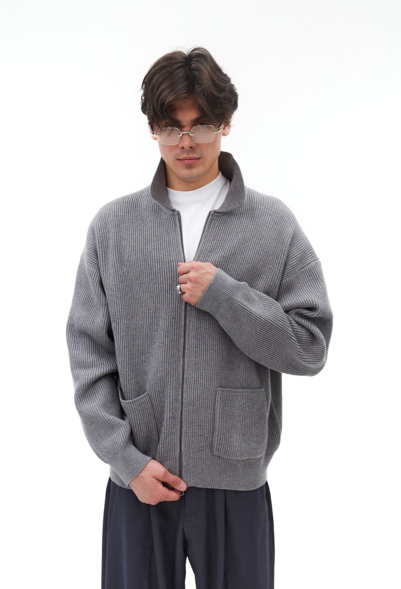 Джемпер на молнии LAINE серый