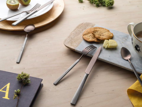 Набор столовых приборов на 6 персон 24 прибора Herdmar Vintage Anthracite And Chocolate Mat