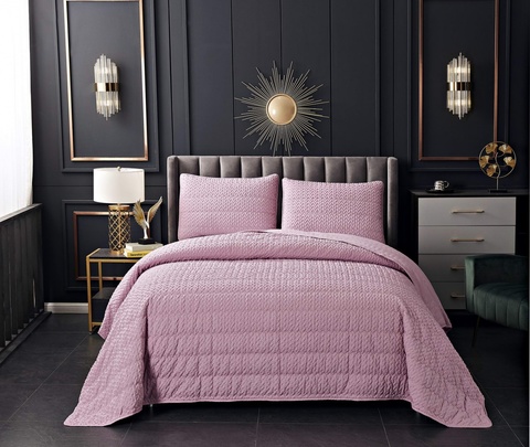 Покрывало 160х220 и наволочка 50х70 Sofi De MarkO Ирма пудра