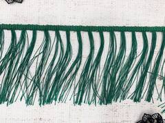 Тесьма текстиль бахрома, ш. 12 см, тёмно-зеленый