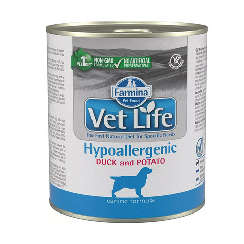 Влажный корм Farmina Vet Life Dog Hypoallergenic утка и картофель при аллергии для собак 300г