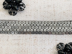 Тесьма текстиль пайетки на сетке, ш. 2,7 см.