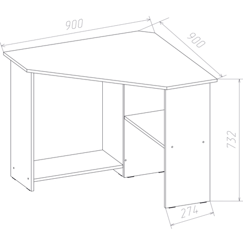 Стол Письменный Corner 900 Белый