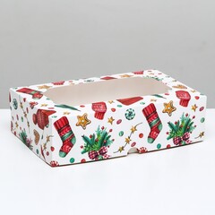 Коробка складная с окном 25х15х7см