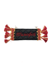 Карман Тимофей (черный с красной вышивкой, экокожа)