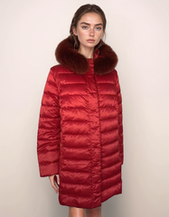 Двухсторонний пуховик с мехом Marina Rinaldi