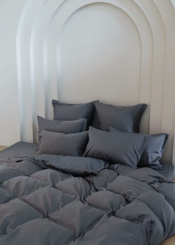 Простыня на резинке 200х200х40 German Grass Grey Brilliant серая