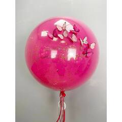 Дабл Бабл с бабочками фуксия