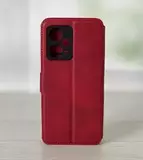 Чехол книжка-подставка кожаный с магнитной застежкой для Xiaomi Redmi Note 12 Pro Plus (Красный)