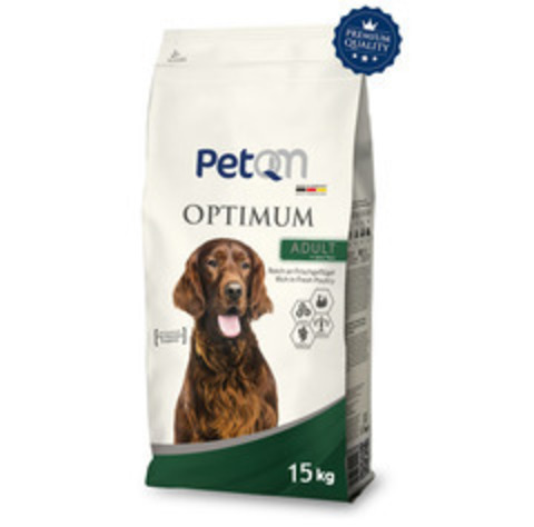 PetQM Optimum Adult: Со свежей курицей для собак 15 кг.