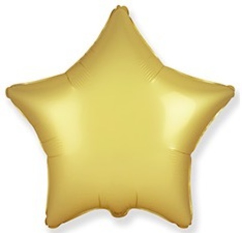 Шар звезда Светлое золото сатин, 45 см
