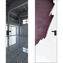 Скрытая дверь Invisible 1M кромка чёрная матовая снаружи зеркало внутри под окраску