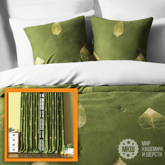 Готовые шторы и покрывало в комплекте ЭЛЛИ (арт. BL10-297-03) - зеленый