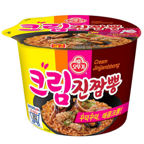 Лапша со вкусом морепродуктов в сливочном соусе Ottogi Cream Jin Jjambbong Ramen, 105 гр