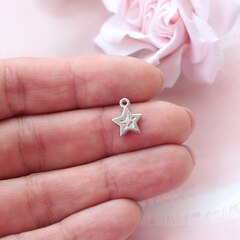Подвеска Звезда с фианитом 11*9 мм, родий, П163