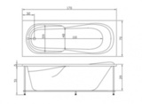 Прямоугольная акриловая ванна АСТРА 170