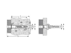 ЗУБР 6 х 37 мм, 16 шт, с бортиком, универсальный дюбель с шурупом (4-301206-06-037)