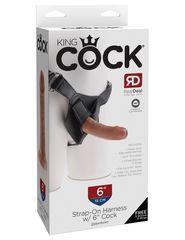 Кофейный страпон Strap-on Harness Cock - 15,2 см.