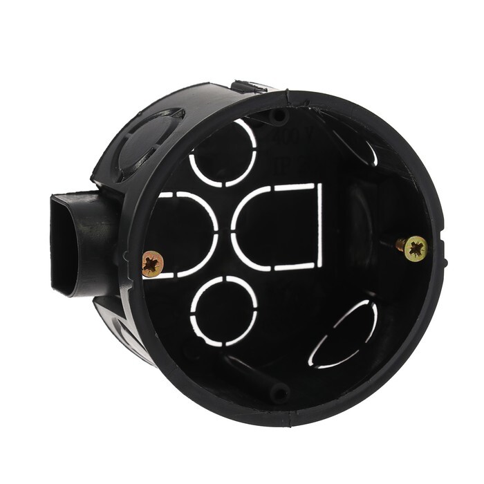 Коробка установочная TUNDRA, 68х40 мм, IP20, для сплошных стен, черная ...