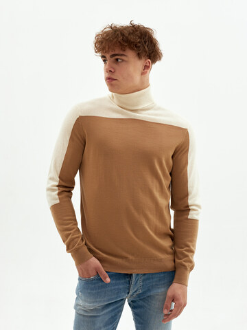 Водолазка MasQ 12 комбо верблюжий-слоновая кость