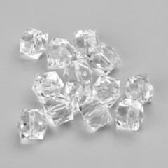 Бусины пришивные граненые акриловые, d 12 мм, прозрачный