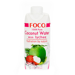 FOCO кокосовая вода с соком личи 330 мл