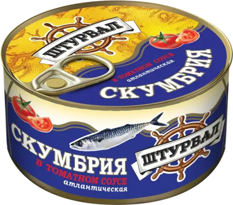 Скумбрия в томатном соусе Штурвал жб ключ.185гр