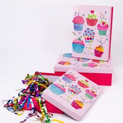 Коробка одиночная, Прямоугольник, Кексики, 29*21*9 см, 1 шт.