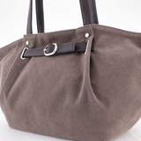 Сумка Саломея 341 эко-замша серый шоколад