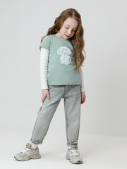 фуфайка  для девочки  КР 302822/голубой прибой к635